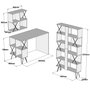 Hanah Home Extra 2 - Mesa de estudio y estantería Blanco y negro